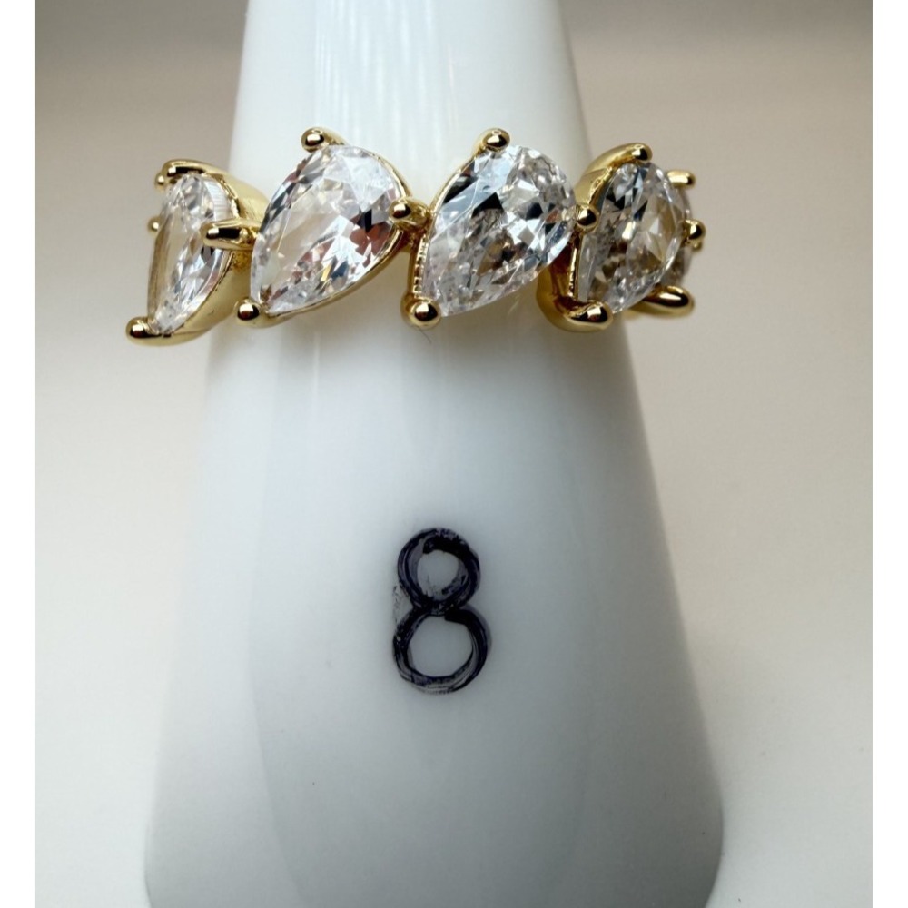 Size 8 Bomb Party April Ring - The Helena Ring - Gold Plated